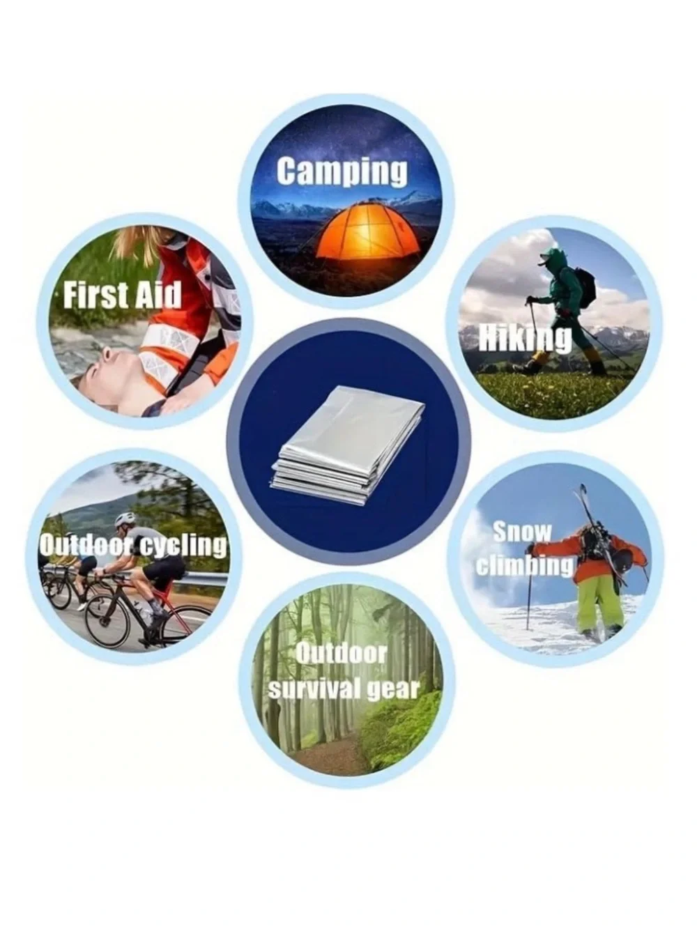 💞 New 55”x82” Silver & Gold Reflective Emergency Mylar Survival Blanket